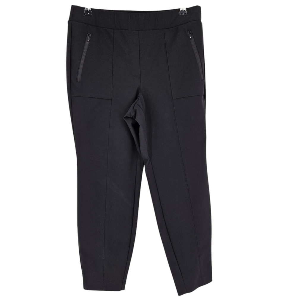 Lane Bryant On The Go Slim Ankle Pants Black High Rise Pull On Petite 12P
